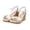 Beige, variant on Women Platform Wedge Sandals Block Heel Adjustable Buckle Wide Width Casual Summer