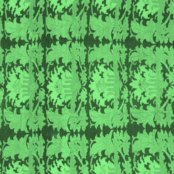 Ahgly Company Indoor Square Abstract Emerald Green Modern Area Rugs, 3' Square