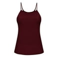 thumbnail image 5 of Shirts for Women under $10 Sleeveless V-neck with Padded Casual Solid Color Loose Tank Red S, 5 of 5