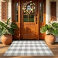 thumbnail image 4 of Orange and Black Plaid Rug, 32'' x 20'' Fall Outdoor Front Door Decor Mat, Cotton Washable Hand-Woven Rug for Layered Doormat, Autumn Halloween Thanksgiving Carpet for Porch, Entryway, 4 of 7