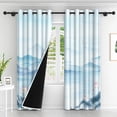thumbnail image 2 of LFEEY Blackout Curtains for Living Room Bedroom, Traditional Ink Natural, Room Darkening Grommet Curtains, 52x96 inches, 2 Panels, 2 of 6