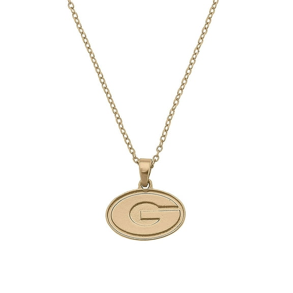 Women's CANVAS Style Georgia Bulldogs Gold Plated Pendant Necklace