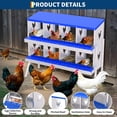 thumbnail image 4 of Chicken Nesting Boxes, 8 Compartment Metal Chicken Egg Laying Box with Lid Cover and Stand for Hens/Ducks, Easy Egg Collection Hen Roosting and Coop Use, Blue, 4 of 7