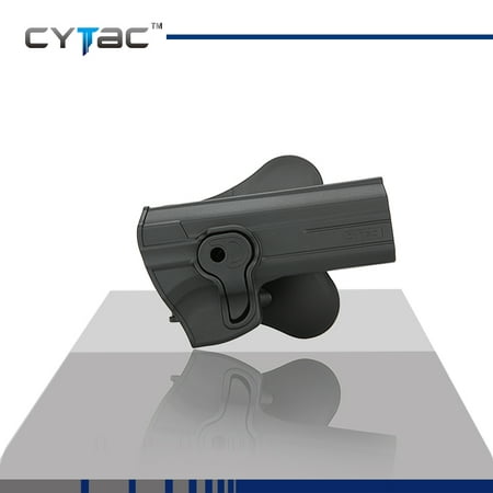 CYTAC GLOCK Paddle Holster with Trigger Release 360 degree Adjustable Cant, Polymer Holster Injection Molded for GLOCK 19 23 32 OWB Carry, RH | 7 attachment (The Best Glock Trigger)