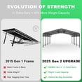 thumbnail image 6 of PABIMIA 20x20 FT Heavy-Duty Galvanized Steel Carport, Outdoor Metal Shelter for Cars, Trucks & Equipment, Black, 6 of 9