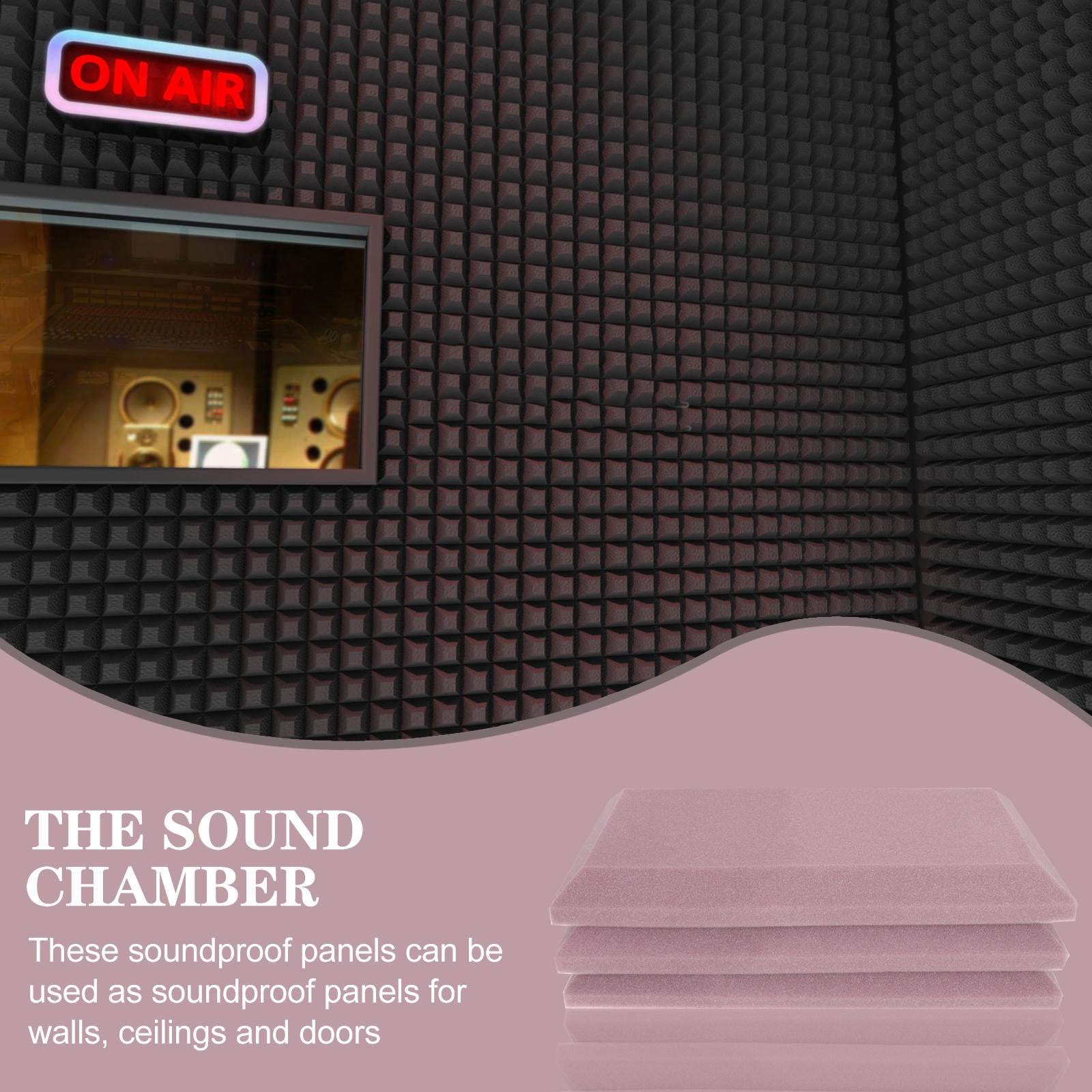 CTIRCHIU 3-Pack Rectangular Acoustic Foam Panels for Soundproofing, Studio, Home Recording, and Noise Reduction