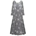 thumbnail image 1 of Plus size 3x Tall Womens Dress Silver Polaris Designer Print Long Sleeve Square Neck Princess Cut, 1 of 4
