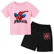 thumbnail image 3 of Conjunto de camiseta y pantalones cortos de algodón para niños de Marvel Spider-Man de verano, conjunto de ropa de ocio para niños de 3 a 12 años con estampado de dibujos animados para niñas, 3 of 5