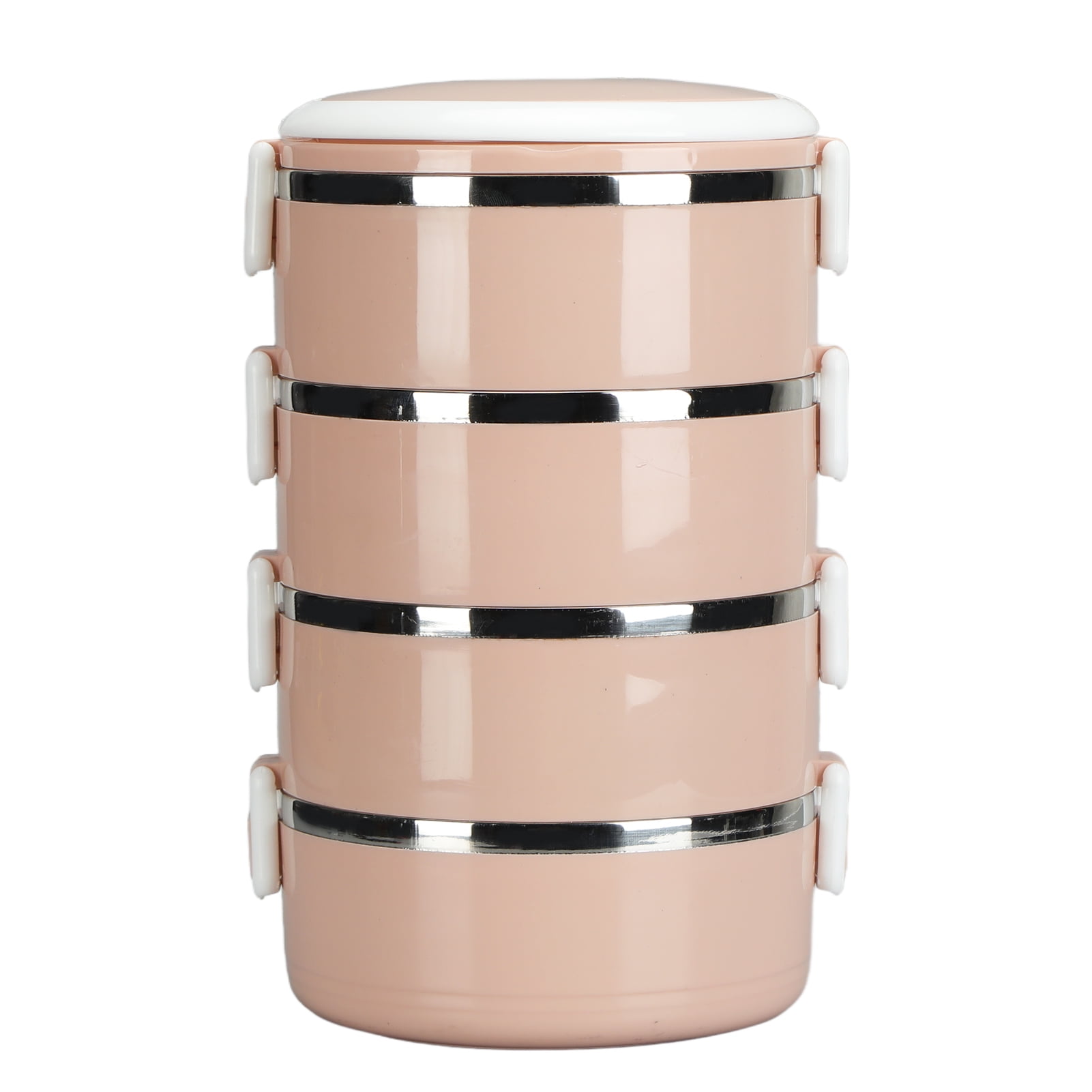 Stainless Steel Bento Box ,Adult Lunch Box Set, Portable Insulated Lunch Containers StackableLeakproof Food Container for Adults Office Outdoor[Four Layers Nordic Pink]