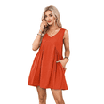 thumbnail image 2 of Sleeveless Mini Dress Brick Red L, 2 of 6