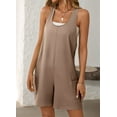 thumbnail image 4 of Combinaison d'Été Décontractée Sans Manches pour Femmes, Combishort Ample à Col Rond avec Poches, Vêtements 2026 Kaki P, 4 of 8