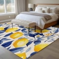 thumbnail image 4 of Yellow Lemon Area Rug 5x8 FT, Non Slip Bedroom Throw Carpet, Blue Leaf Vintage Botanical Summer Spring Washable Soft Floor Carpet Non-Shedding Rug for Living Room Nursery Dorm Office, 4 of 9