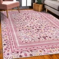 thumbnail image 3 of Floral Decorative Rug, Vintage Design Blooming Garden Petals and Botanical Summer Thrill Details, Quality Carpet for Bedroom Dorm and Living Room, 6 Sizes, Baby Pink, by Ambesonne, 3 of 4