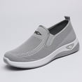 thumbnail image 6 of Floleo Women's Slip-On Hollow Knit Mesh Walking Shoes, Round Toe Cushioned Curved Midsole Footwear, Six Solid Tone Non-Slip Breathable Daily Casual Loafers(Gray,7), 6 of 6