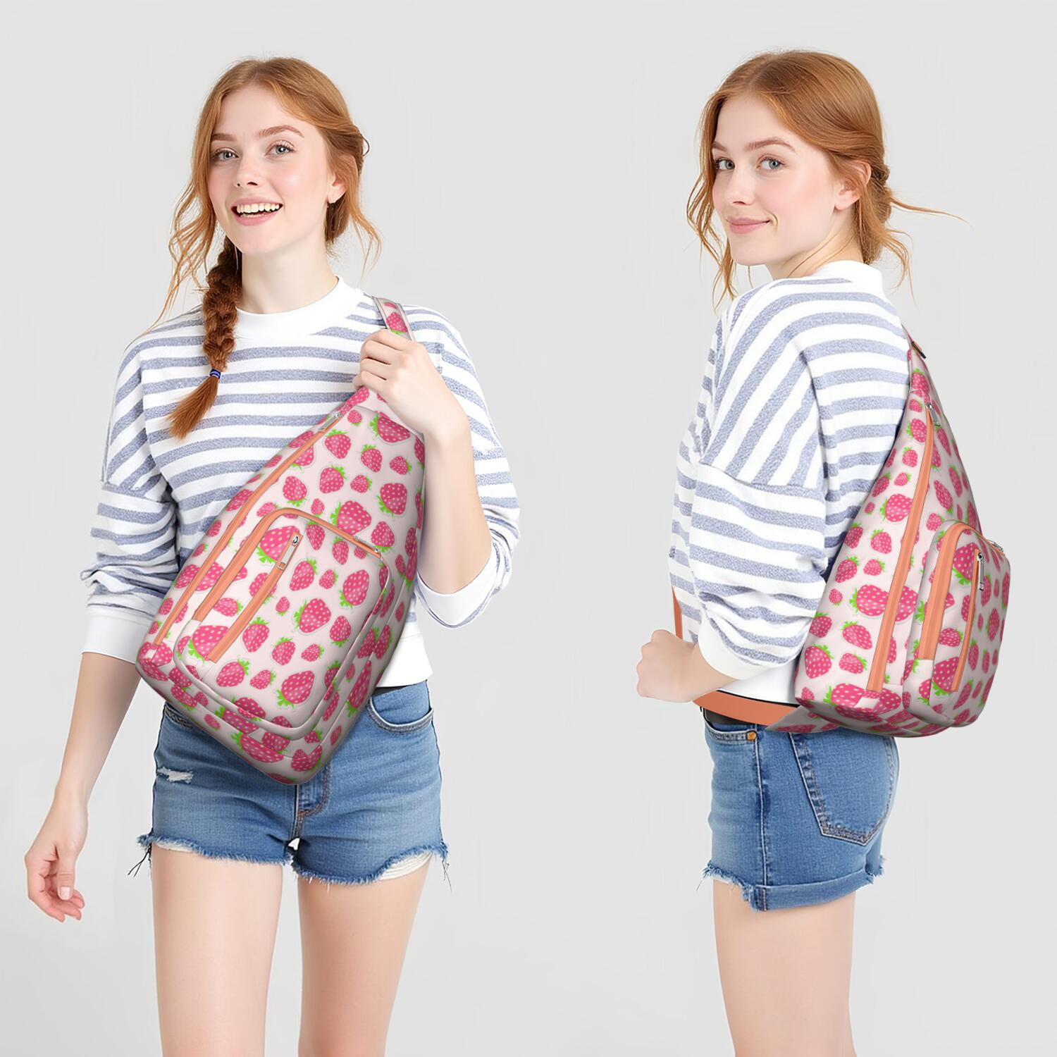 Fruity Strawberry Lover Fanny Pack – Water-resistant & Compact, Cute Berry Print, Perfect for Concerts, Travel & Outings