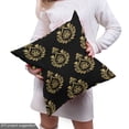 thumbnail image 5 of Ambesonne Damask Fabric by the Yard Upholstery, Victorian Renaissance Rococo, 2 Yards, Camel and Black, 5 of 5
