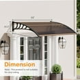 thumbnail image 3 of HJTER Window Awning Door Canopy Exterior, 40" x 60" Awnings for Doors Polycarbonate Cover Patio Door Awning Rain Snow Sunlight Protection Hollow Sheet (Brown Board & Black Bracket), 3 of 8
