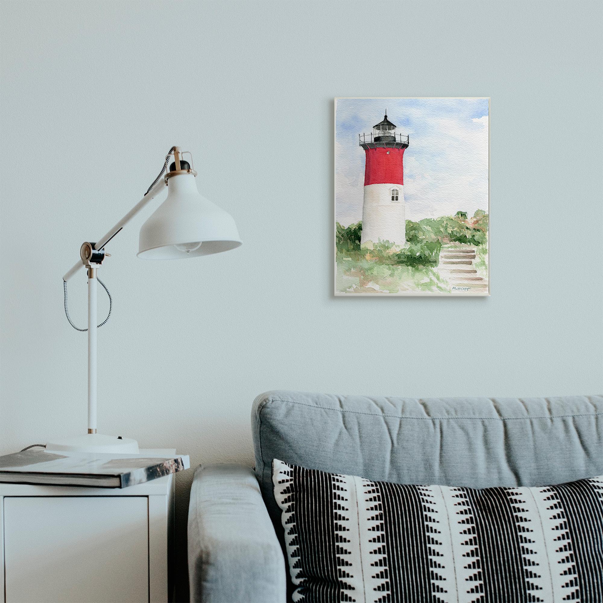 Stupell Industries Stairs Leading to Nauset Lighthouse Green Cliffside Wall Plaque, 13 x 19, Design by Melissa Hyatt LLC