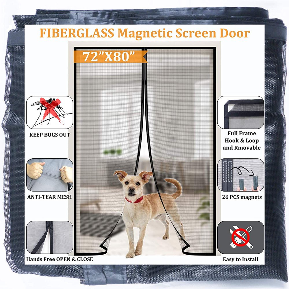 Screen Doors for Front/Sliding Glass Door 72x80,Reinforced