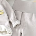 thumbnail image 5 of Kogui Toddler Pajamas for Girls Girls Fleece Lined Thermal Underwear Set Bear Print Long Sleeve Top and High Waist Pants Baby Toddler Pjs 6 12 Months (Grey,6-12 Months), 5 of 7