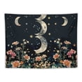 thumbnail image 5 of Nawypu  Witchy Floral Moon Phase Tapestry Boho Wildflower Wall Hanging Gothic Night Starry Sky Black Aesthetic Spring Plant Botanical Mysterious Home Dorm Decor Art Living Room Bedroom, 5 of 6