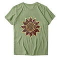 thumbnail image 3 of Summer T Shirts for Women Flower Print Short Sleeve Crew Neck Graphic Tees Casual Loose Soft Breathable Tops (M, Army Green), 3 of 3