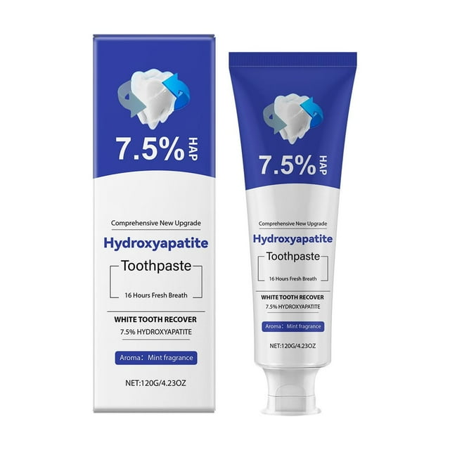 Pasta de dientes blanqueadora, pasta de dientes blanqueadora, hidroxiapatita, aliento fresco, dientes, reducción de manchas, pasta de dientes blanca, 120 g, pasta de dientes probiótica