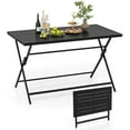 thumbnail image 1 of Costway 48” x 30” Foldable Outdoor Dining Table with Slatted Tabletop for Kitchen Garden Black, 1 of 10