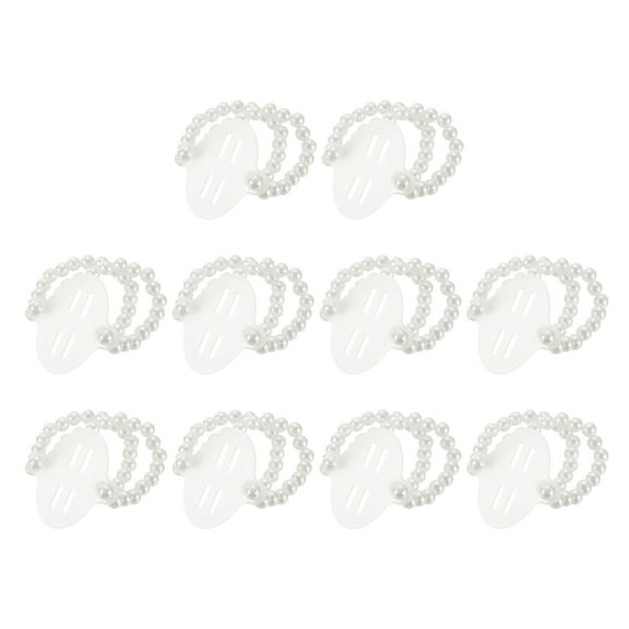 10 Pcs Corsage Wristlet Pearl Wrist Corsage Bracelets DIY Flower Kit White