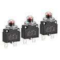 thumbnail image 1 of Unique Bargains Circuit Overload Protector 18A AC125/250V DC32V Push Button Thermal Circuit Breaker with Waterproof Caps 3pcs, 1 of 5