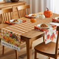 thumbnail image 5 of Fall Table Runner Thanksgiving Pumpkin Turkey Table Runners Sunflower Orange Plaid Hello Fall Cotton Linen Dresser Scarf Kitchen Dining Table Decor for Fall Holiday Party Decor 13x90 Inch, 5 of 9