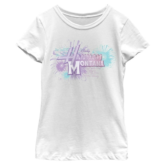 Girls Hannah Montana Floral Logo T Shirt