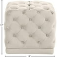 thumbnail image 3 of Meridian Furniture Stella Contemporary Velvet Ottoman/Stool in Cream, 3 of 4