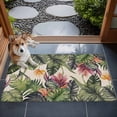 thumbnail image 4 of 2x3 Door Mat Rug, Palm Leaves Non-Skid Rubber Backing Large Rectangle Rugs - Living Room Bedroom Home Office, Summer Botanical Tropical Plants Rustic Indoor Floor Mat Carpets Washable Rug, 4 of 9