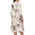 thumbnail image 3 of Women's Floral Printed Tunic Flared Midi Dress Round Neck Party Cocktail Dresses, 3 of 6
