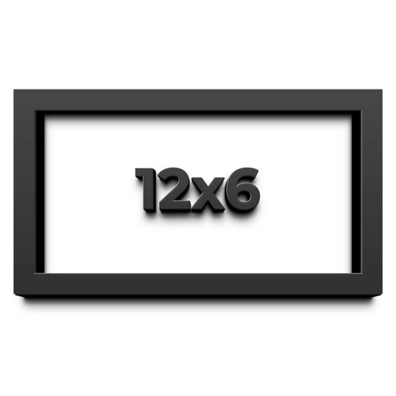 12x6 Shadow Box Frame Black | 1 inches Deep Real Wood Contemporary Shadowbox Display Frame | UV