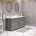 thumbnail image 6 of Water Creation Derby 72" Wood Double Bathroom Vanity in Gray and Chrome, 6 of 6