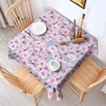 thumbnail image 2 of Pioneer Flower Floral Print Pattern Square Tablecloth,Waterproof Square Table Cover,Wipeable Spillproof Washable Table Cover for Home Kitchen Party Decor 52"x52"(132x132cm), 2 of 6
