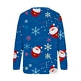 thumbnail image 5 of Hauts de Noël pour Femmes T-Shirts Graphiques Mignons à Manches Longues Pull Décontracté Col Rond Chandail en Molleton Ample Confortable Blouse, 5 of 5