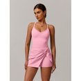 thumbnail image 2 of IWEMEK Women's Tennis Dresses Twist Front Split Ruffle Cami Dress with shorts Golf Active Dress, 2 of 8