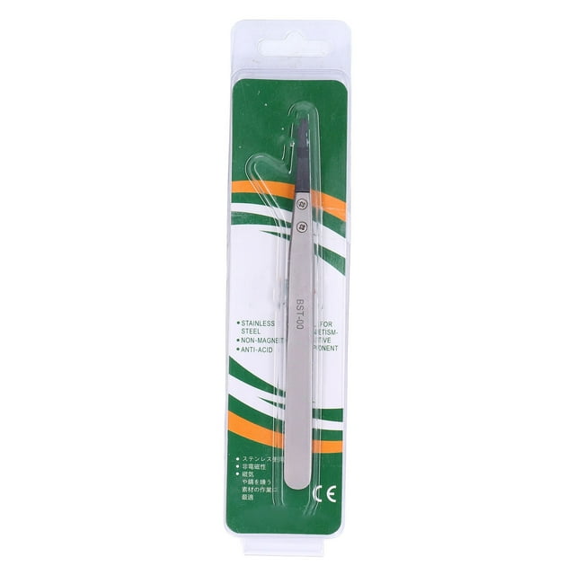 Pinzas de electricista con punta curva, plana e intercambiable, accesorio antiestático para reparación electrónica.