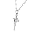 thumbnail image 2 of Stainless Steel Silver-Tone White CZ Zodiac Cross Pendant Necklace - Pisces, 24", 2 of 3