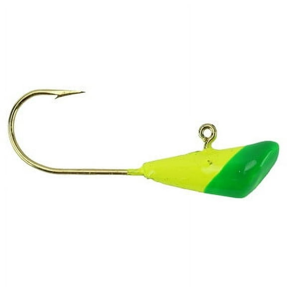 Shad Dart Jig Head 1/16 Chartreuse Base Green Tip, 3 Pack
