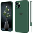 thumbnail image 1 of HSHDLDF iPhone 14 Case Phone Case iPhone 14 Slim Silicone Soft Rubber Gel Shockproof Protective Hard Bumper Drop Protection Girls Women Boys Men Cute iPhone 14 Cover Dark Green Des, 1 of 7