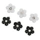 thumbnail image 1 of Adornos para decoración de uñas ANGGREK, flores 3D de resina, 5 pétalos en Blanco y Negro, 1 of 8