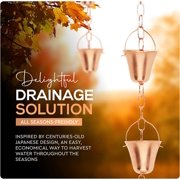 Marrgon Copper Rain Chain - Bell - 6.5'