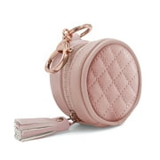 Itzy Ritzy Pacifier Case with Clip & Pacifier Charm Pod Includes Clasp to Easily Attach to a Diaper Bag or Purse; Measures 2.5" in Diameter and Holds 2 Pacifiers, Blush