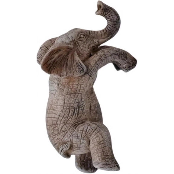 THHEIC Cute Elephant Decor Statue, Hand-Painted Animal Resin Sculpture and Hanging Ornament, Elegant Figurine for Tabletop, Living Room, and Bedroom Home Decor