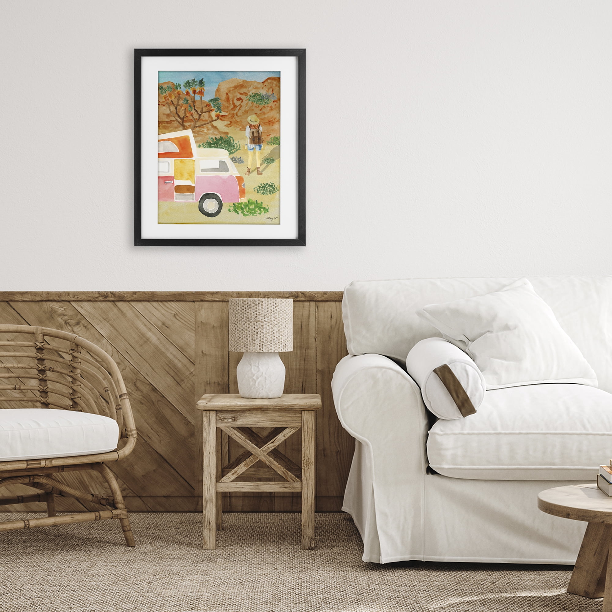 Stupell Industries Mojave Desert Road Trip Black Framed Print Under Glass, design by Hillary Holt