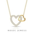 thumbnail image 2 of Rosec Jewels 1/4 CT Interlocking Heart Pendant Necklace with Diamond and Gold, 10K Yellow Gold, 2 of 8